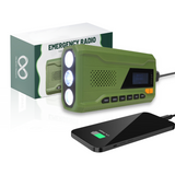 Digitale Noodradio met Zonnepaneel en Handslinger & Ingebouwde Powerbank
