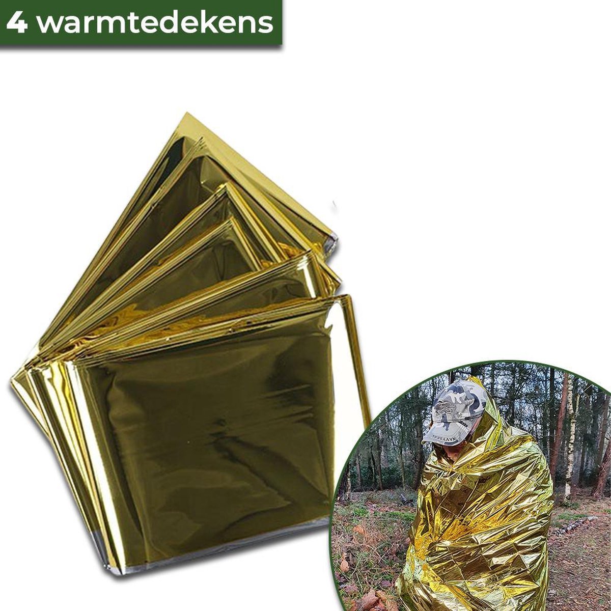 4-warmtedekens - isolatie-dekens - reddingsdekens -isolatiedekenss