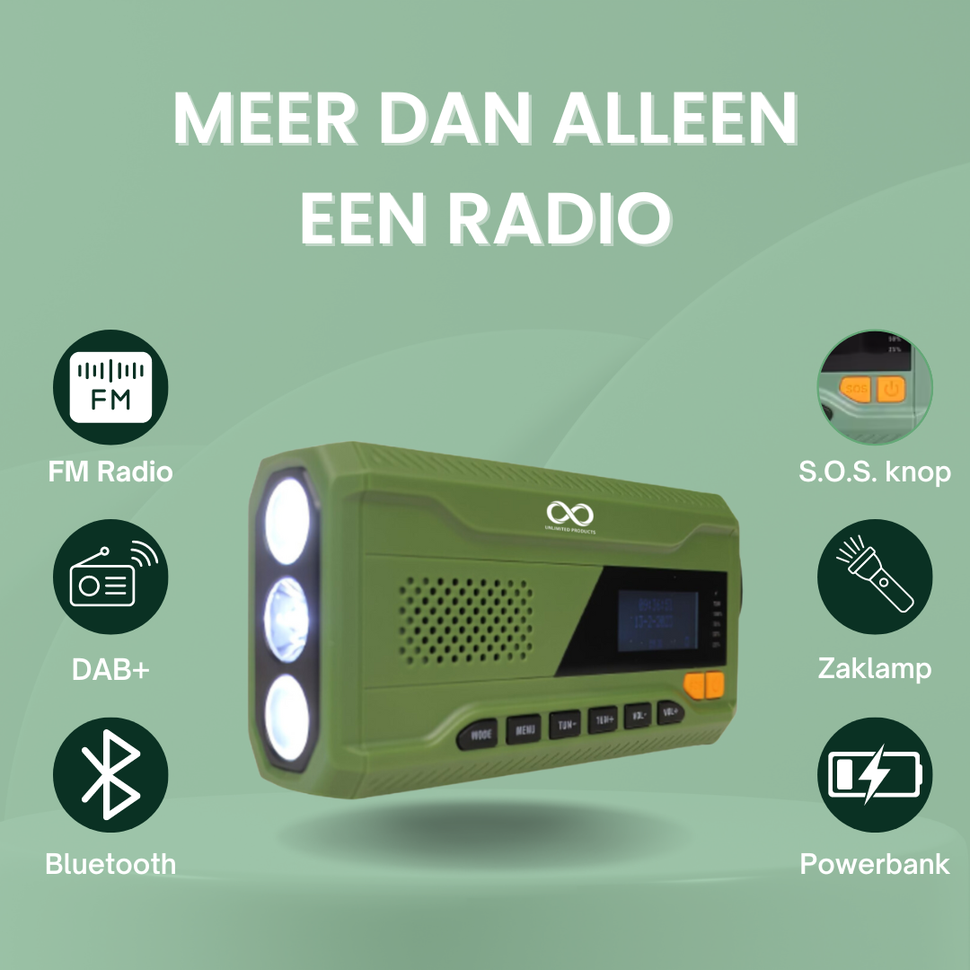 eppfun LR-7D DAB Emergency Radio with FM/Bluetooth, Portable Battery Powered Digital Radio with SOS Alarm and Night Light and Flashlight, Solar/Hand Crank USB-C Charger for Camping