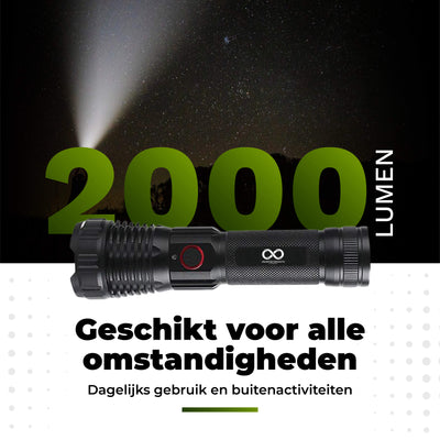 Militaire Zaklamp LED - 2000 Lumen - Waterproof IP-66