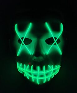 Feestmasker met led - groen wit